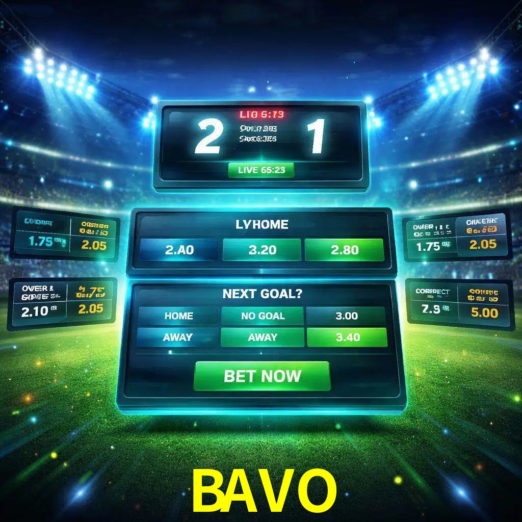 Vista de apuestas en vivo BAVO durante un partido en curso